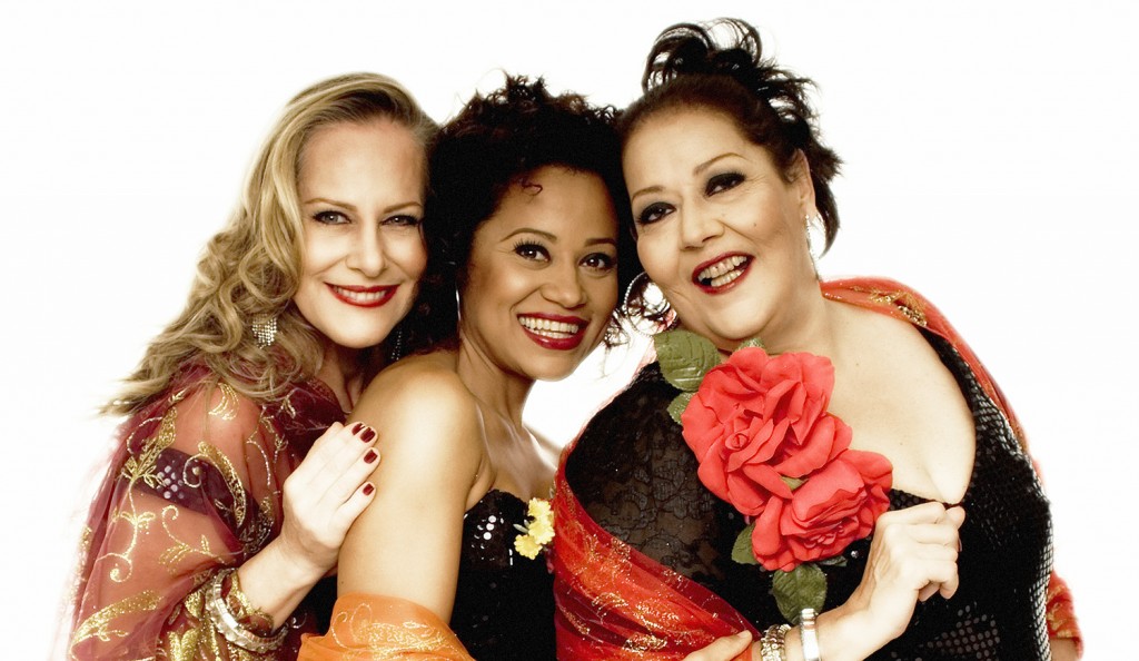 Lucinha Lins, Célia e Virgínia Rosa, que estrelam “Na Batucada da Vida”, que chegam a Pindamonhangaba (Divulgação)
