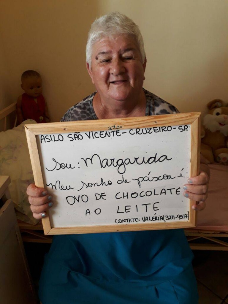 Dona Maria, que sonha com oco de chocolate ao leite; asilo pede apoio por Páscoa para idosos (Foto: Divulgação)