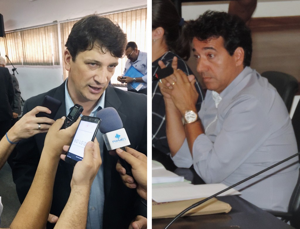 O vereador do PSDB Roderley Miotto e o prefeito de Pinda, Isael Domingues; discussão por valores em caixa esquentou semana política (Fotos: Arquivo Atos)