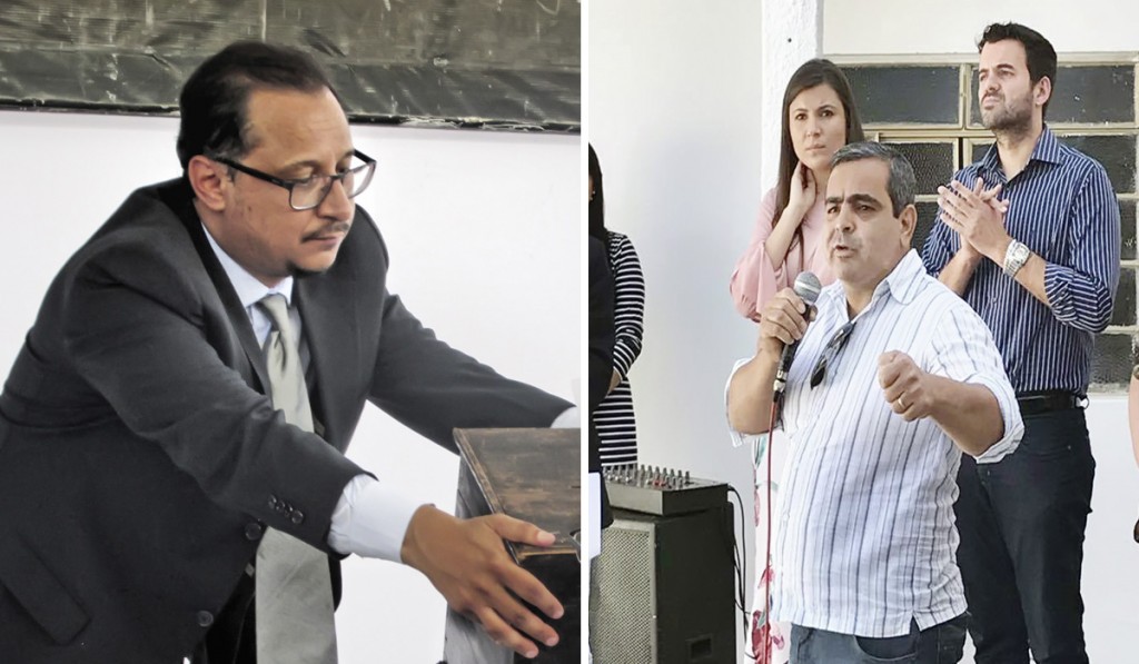 Os vereadores Paulo Vieira e Sandro Felipe; votação sobre vale-alimentação é seguida de denúncia de retaliação após demissão de rádio (Foto: Arquivo Atos)