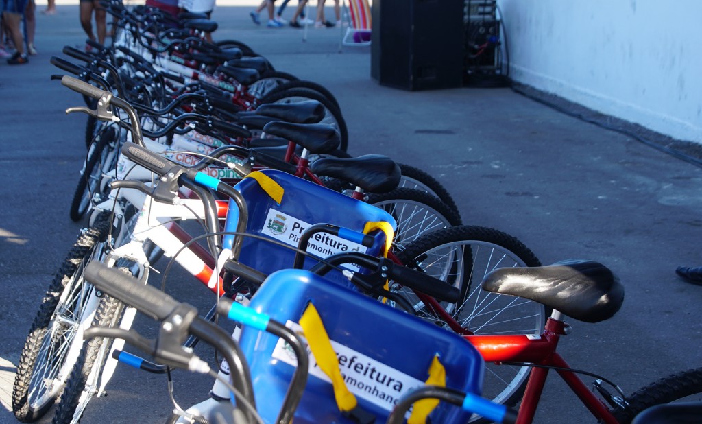 Bicicletas disponibilizadas no Parque da Cidade através do projeto "CicloPinda"; unidades foram doadas por empresa privada (Foto: Divulgação)