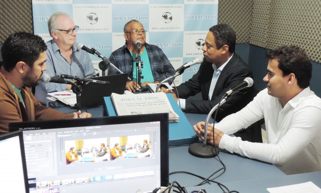 Deputado federal e ex-ministro dos Esportes Orlando Silva em participação especial no Atos no Rádio, com o vereador de Lorena Fábio Matos
