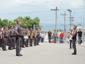 Policiais militares durante evento de inauguração de batalhão, em Lorena (Foto: Jéssica Dias) 