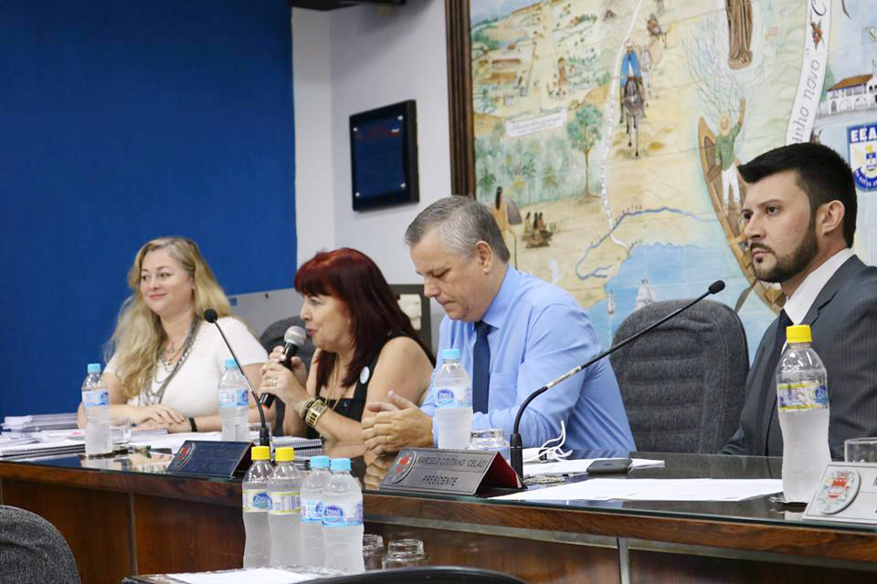 A secretária de Educação, Elisabeth Sampaio (centro), na Câmara em março; pasta é foco de alerta do TCE (Foto: Leandro Oliveira)