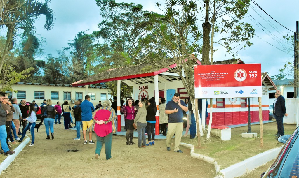 Evento de inauguração de nova base do Samu, que amplia o atendimento para moradores de Ubatuba (Foto: Divulgação PMU)
